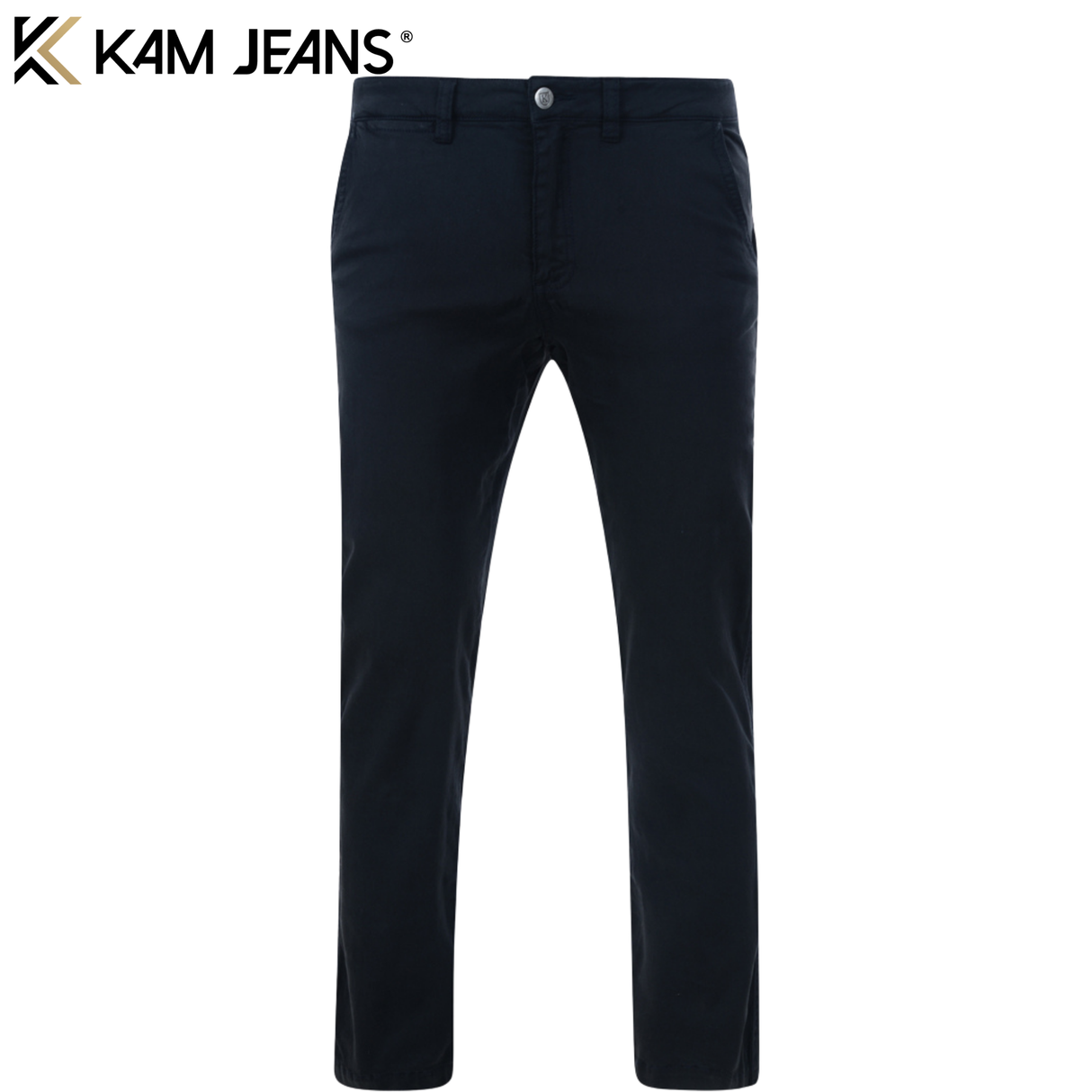 Kam Stretch Navy Chinos Navy