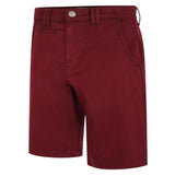Kam Belted Stretch Wine Chino Shorts Wine