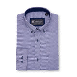 Kam Premium Diamond Print Casual Shirt Navy