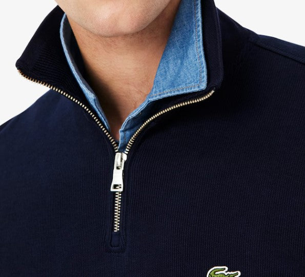 Lacoste High Neck Quarter Zip Navy Sweat Navy
