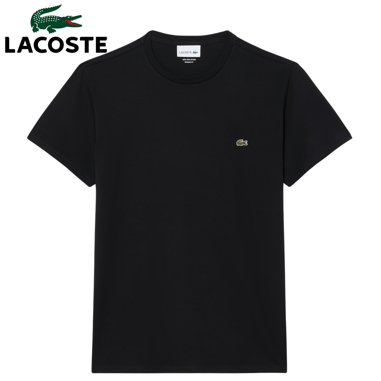 Lacoste Cotton Crew Neck Black T-Shirt Black