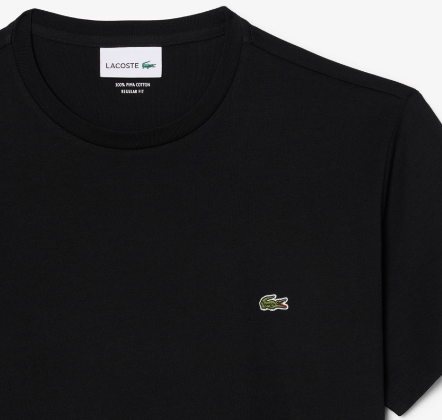 Lacoste Cotton Crew Neck Black T-Shirt Black