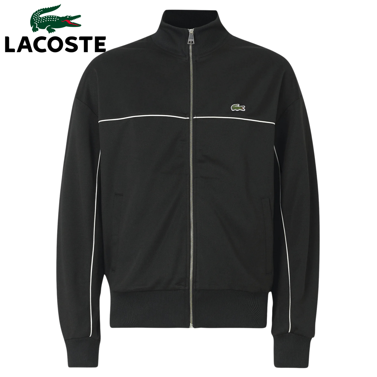 Lacoste Zipped Piqué Sweatshirt Black
