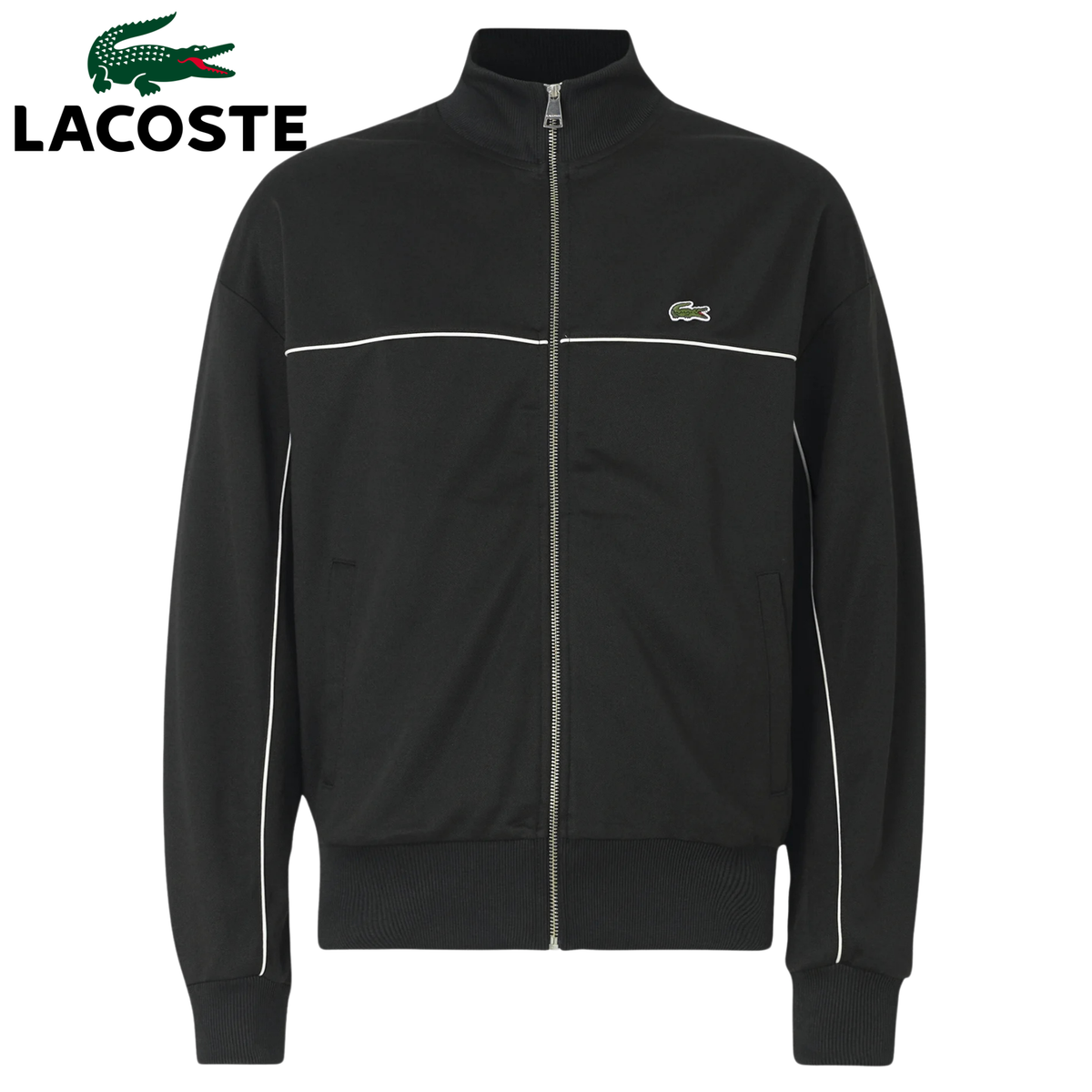 Lacoste Zipped Piqué Sweatshirt Black