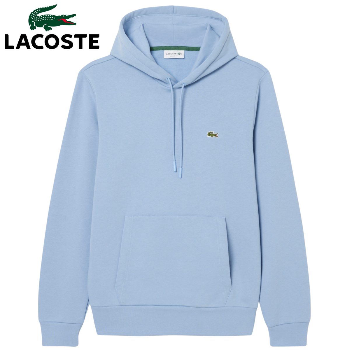 Lacoste Brushed Fleece Classic Hoodie Sky Blue