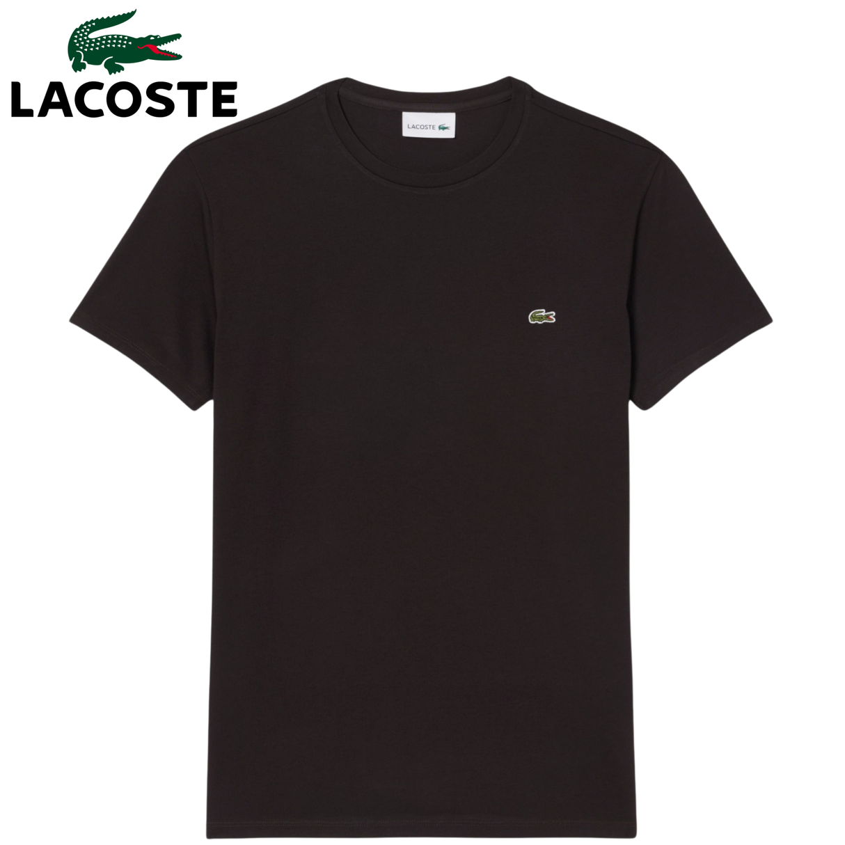 Lacoste Cotton Brown Crew Neck T-Shirt Brown