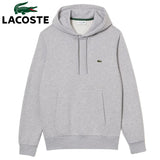 Lacoste Brushed Fleece Hoodie Grey