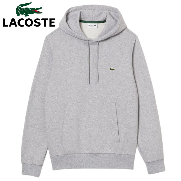 Lacoste Brushed Fleece Hoodie Grey