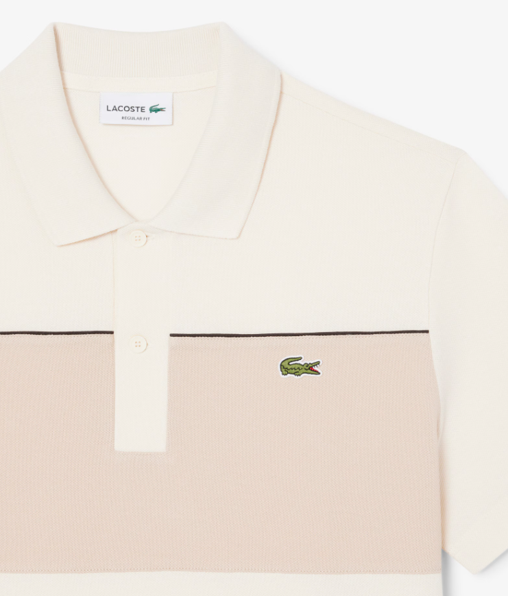 Lacoste Colour Block Pique Beige Polo Beige