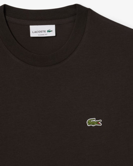 Lacoste Cotton Brown Crew Neck T-Shirt Brown