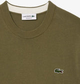Lacoste Cotton Crew Neck Khaki Knit Green