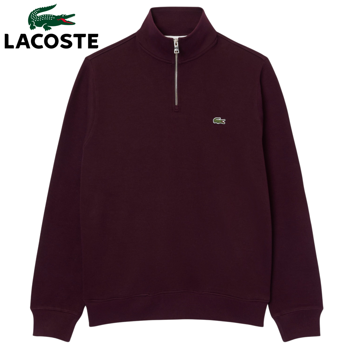 Lacoste Highneck Zip Burgundy Sweatshirt Wine