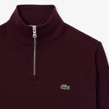Lacoste Highneck Zip Burgundy Sweatshirt Wine