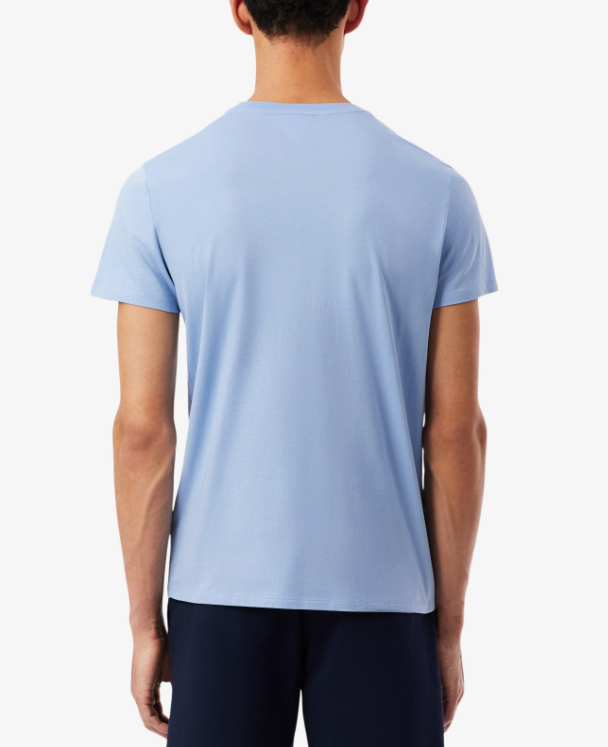 Lacoste Cotton Crew Neck Light Blue Tee Blue