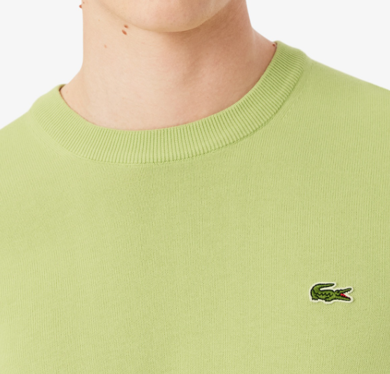Lacoste Monochrome Crew Neck Lime Knit Green