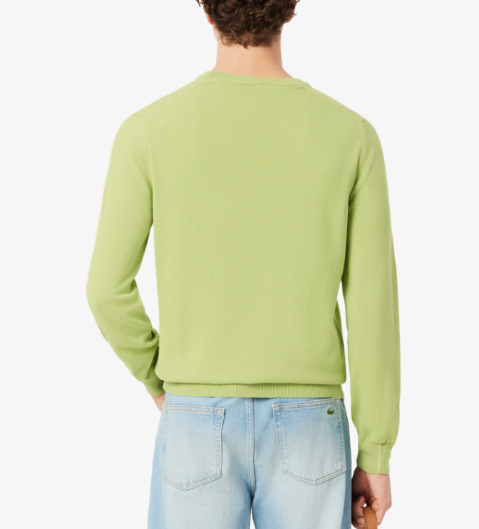 Lacoste Monochrome Crew Neck Lime Knit Green