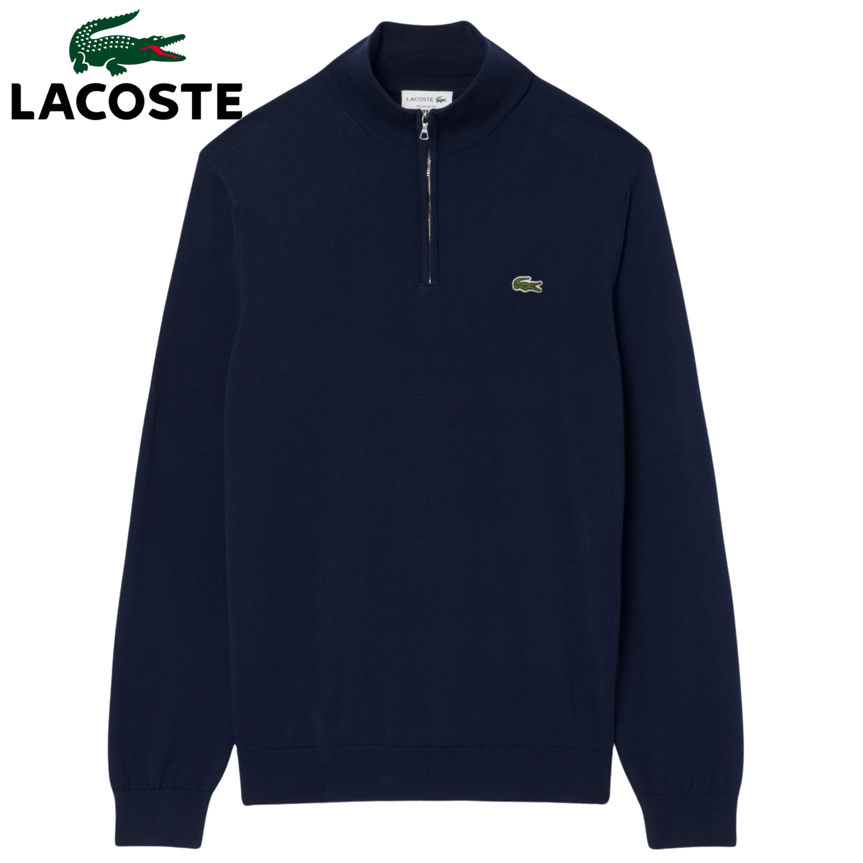 Lacoste Quarter Zip Navy Sweater Navy