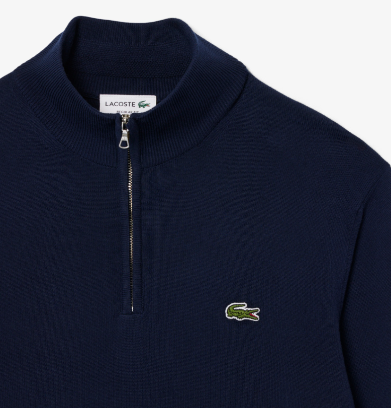 Lacoste Quarter Zip Navy Sweater Navy