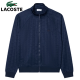 Lacoste Jacquard Zipped Blue Sweatshirt Navy