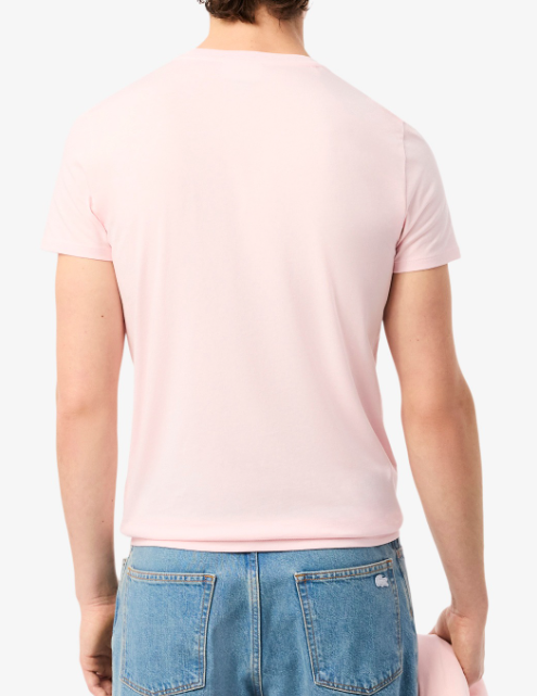 Lacoste Pima Cotton Crew Neck T-Shirt Pink