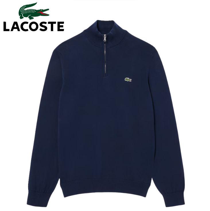 Lacoste Quarter Zip Navy Sweater Navy