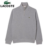 Lacoste High Neck Zip Silver Sweatshirt Grey