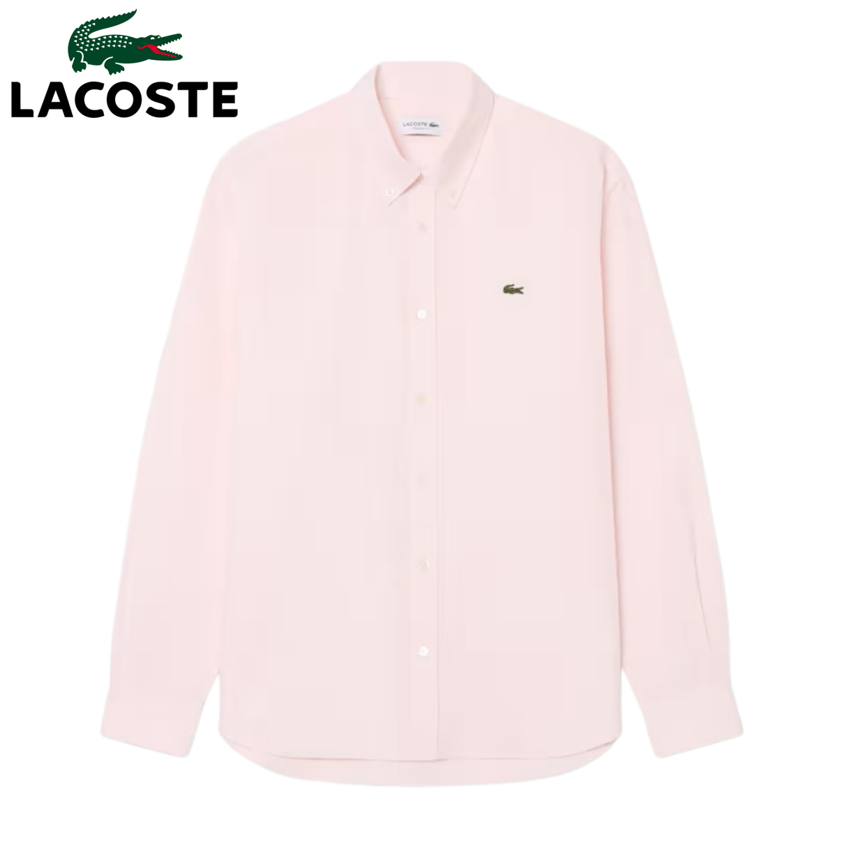 Lacoste Regular Fit Oxford Pink Shirt Pink