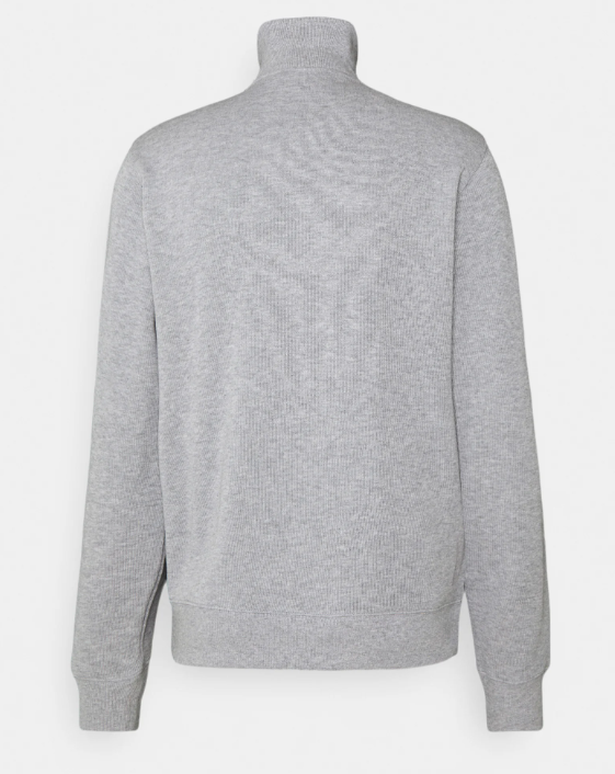 Lacoste High Neck Zip Silver Sweatshirt Grey