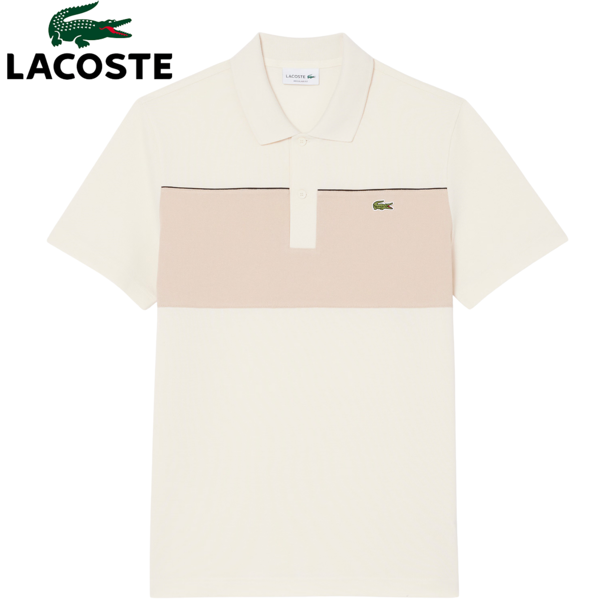 Lacoste Colour Block Pique Beige Polo Beige
