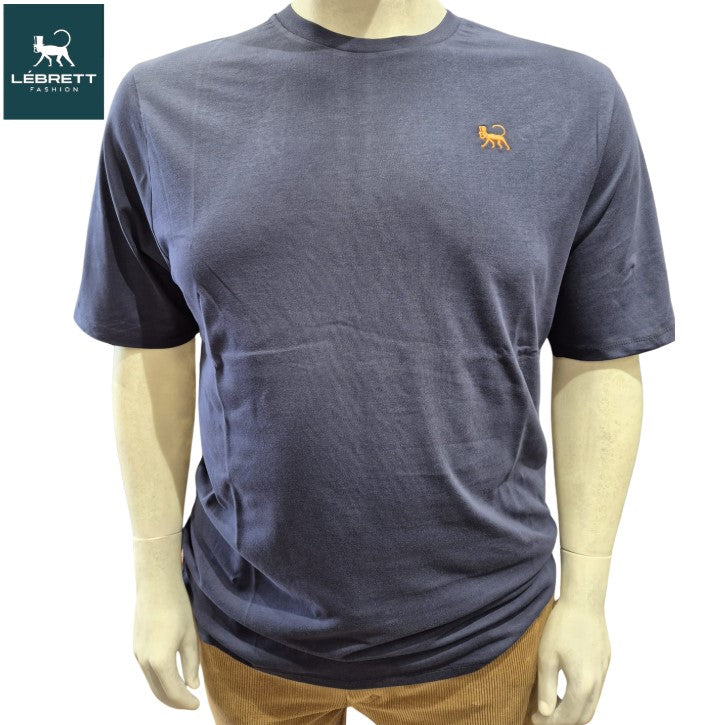 Lebrett Crew Neck Navy Logo T-Shirt Navy – Kingsize Ireland