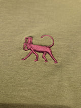 Lebrett Crew Neck Khaki Logo T-Shirt Green