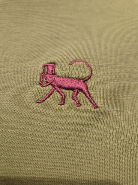 Lebrett Crew Neck Khaki Logo T-Shirt Green