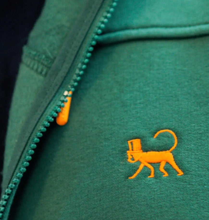 Lebrett Front Zipped Funk Green Hoody Green