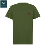 Lebrett Crew Neck Khaki Logo T-Shirt Green