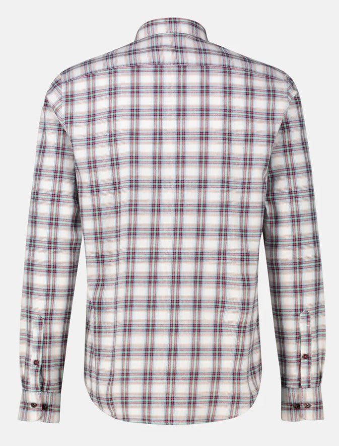 Lerros Flannel Check Broken White Shirt White