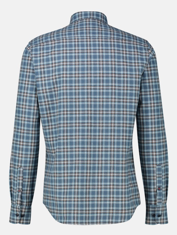 Lerros Flannel Check Storm Blue Shirt Blue