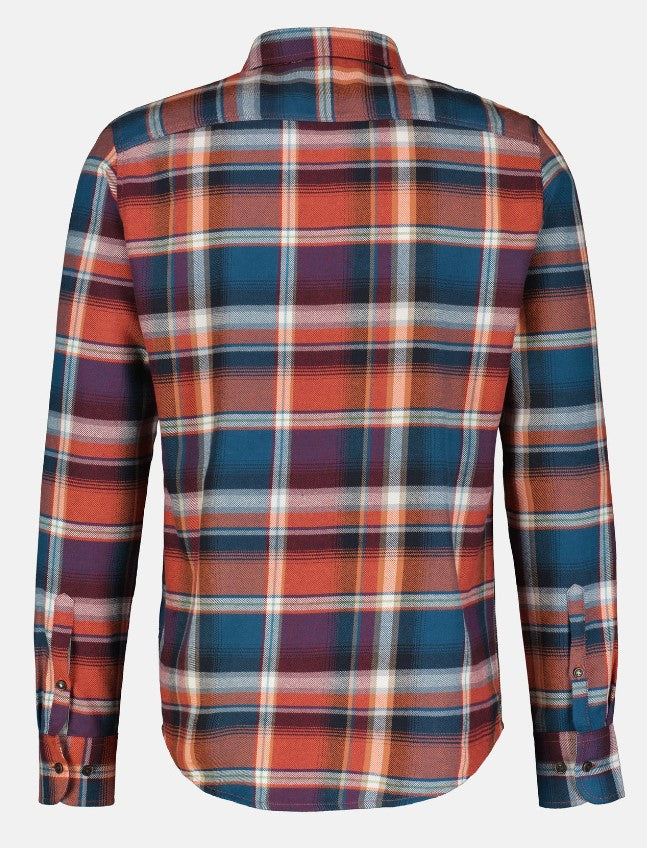 Lerros Flannel Orange Check Shirt Orange