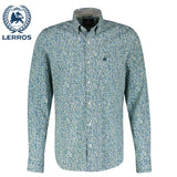 Lerros Floral Print Mineral Blue Shirt Blue