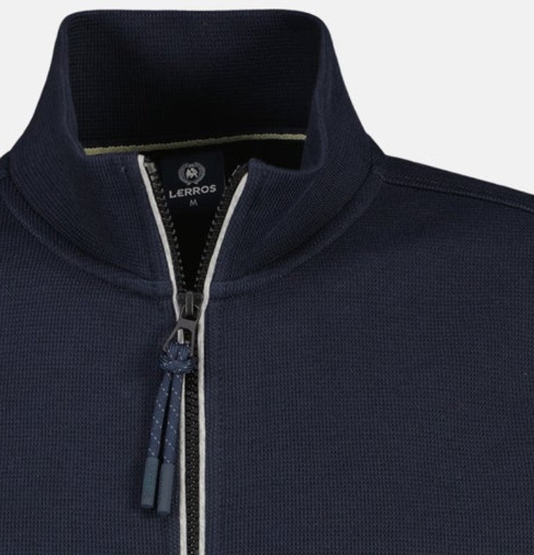 Lerros Full Zip Ribbed Navy Sweatshirt Navy