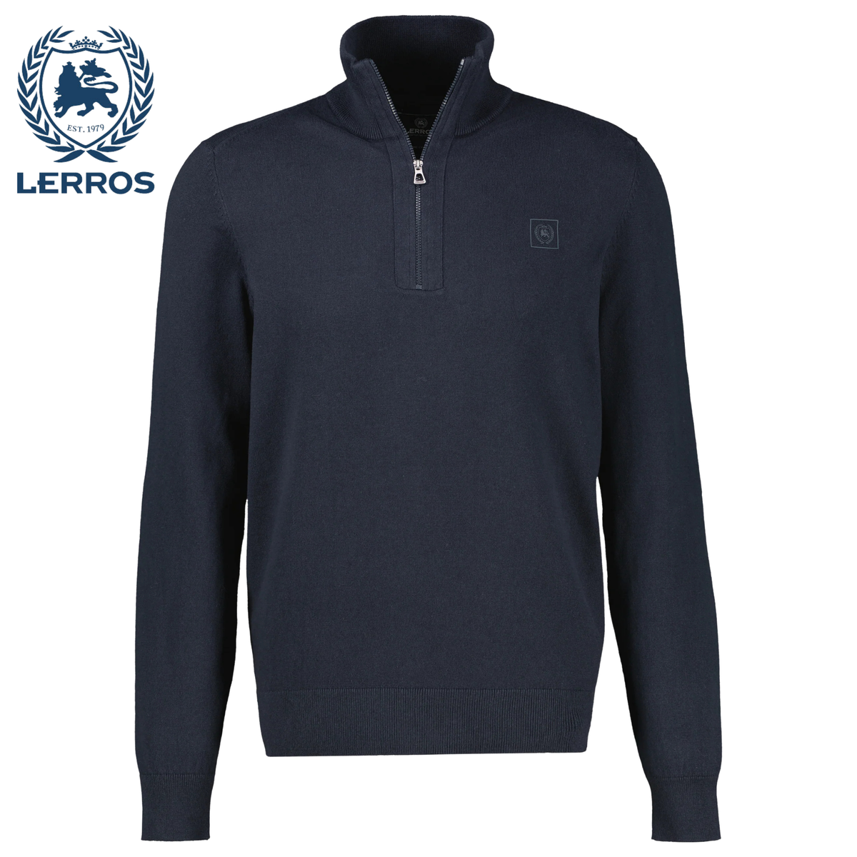 Lerros Quarter Zip Soft Navy Knit Navy