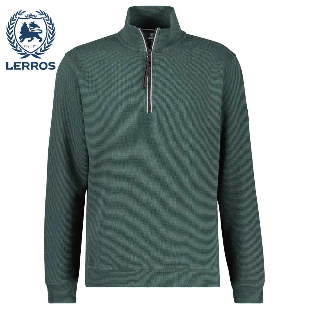 Lerros Quarterzip Basil Green Sweatshirt Green