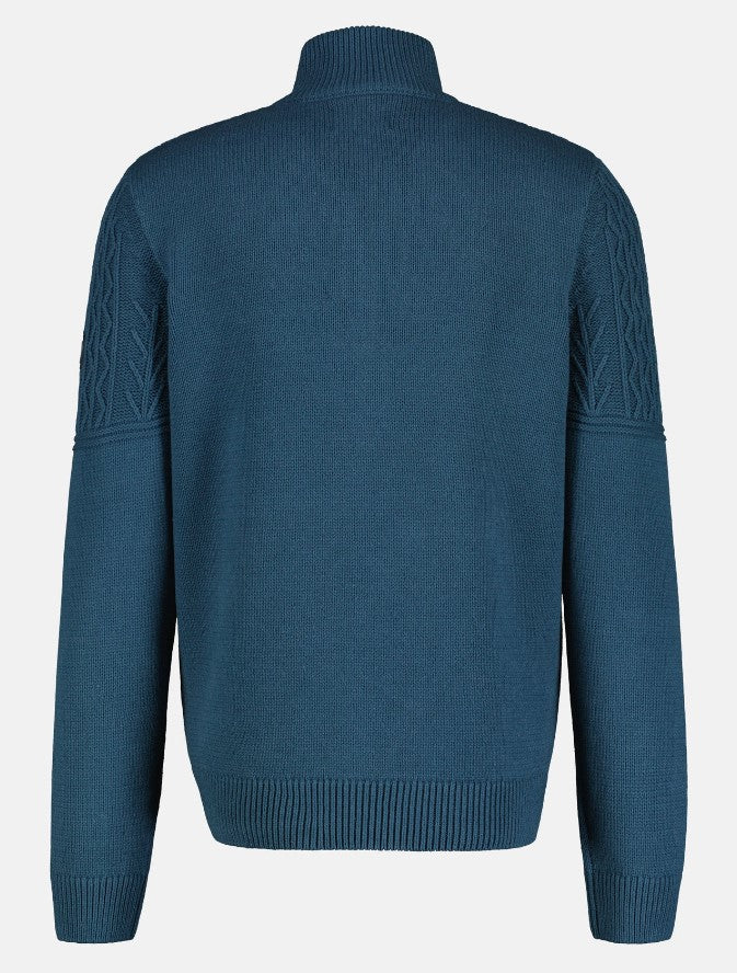 Lerros Cable Knit Quarter Zip Sweater Navy