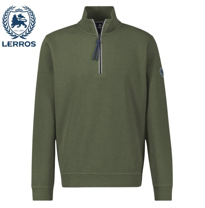 Lerros Quarter Zip Nordic Olive Sweater Green