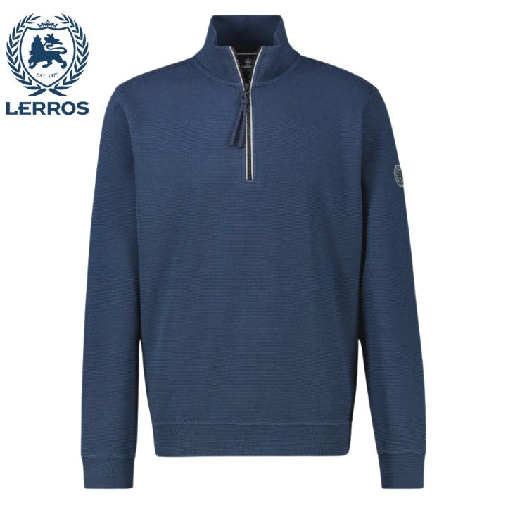 Lerros Quarter Zip Storm Blue Sweatshirt Blue