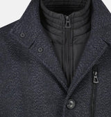 Lerros Wool Look Coat With Vest Insert Grey