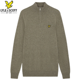 Lyle & Scott 1/4 Zip Khaki Smoke Knit Green
