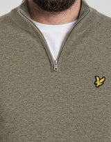 Lyle & Scott 1/4 Zip Khaki Smoke Knit Green
