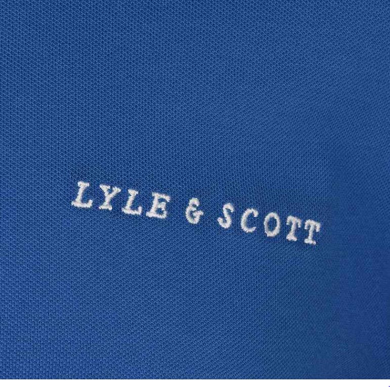Lyle & Scott Embroidered Logo Blue Polo Blue