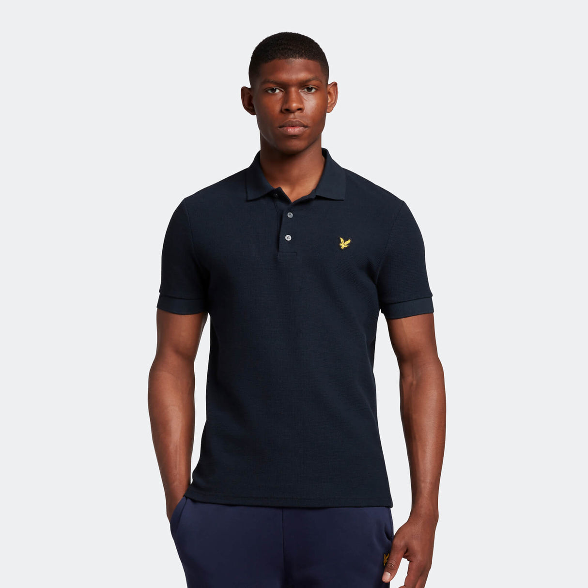 Lyle & Scott Fine Textured Navy Polo Navy
