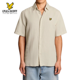 Lyle & Scott Linen Blend Short Sleeve Beige